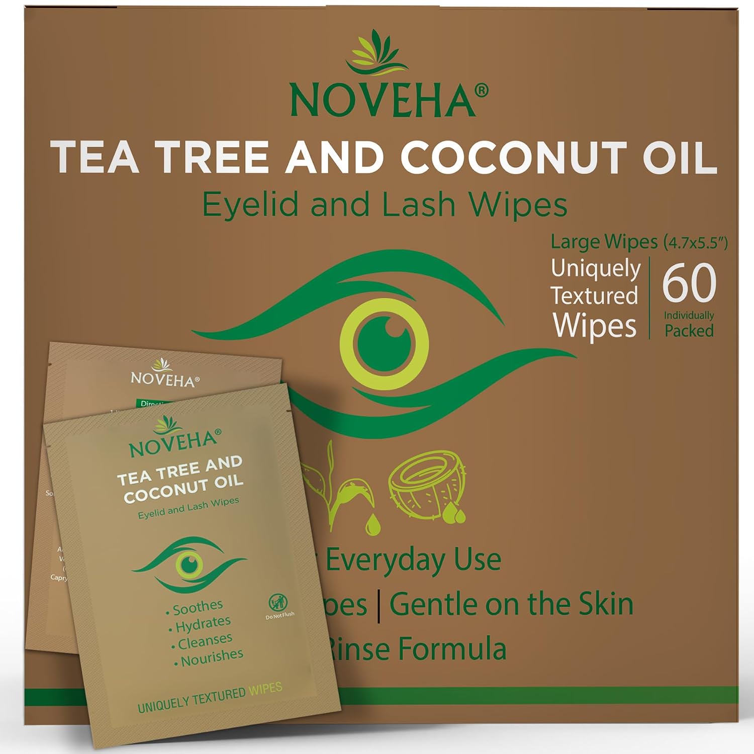 Tea Tree & Coconut Oil Eyelid Wipes — 60pcs